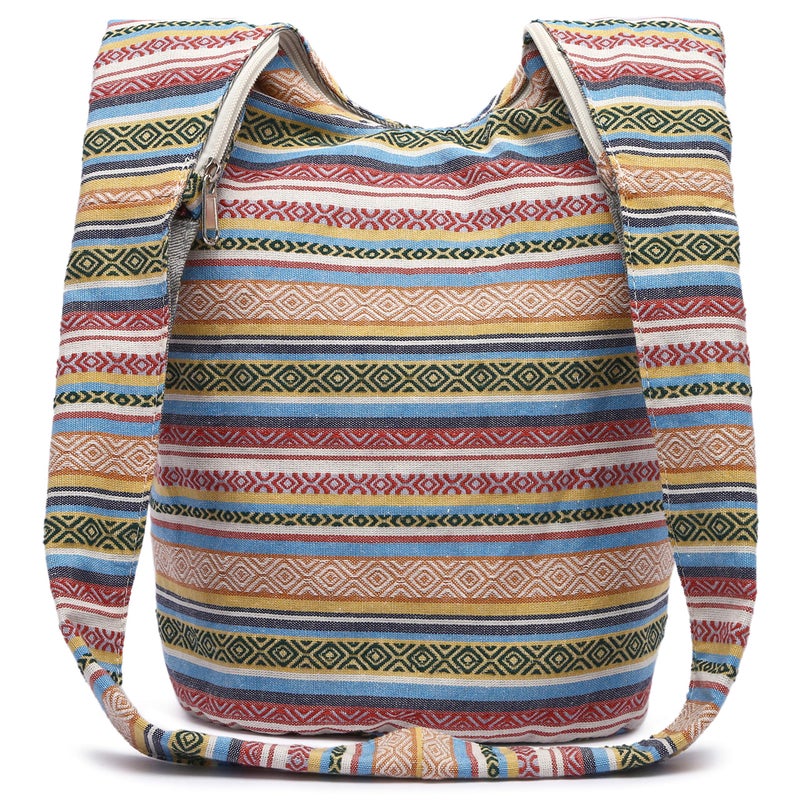 Coton Pose Women Shoulder Handbags Fashion canvas Hippie Crossbody Bags Bohemian Animal Prints Hobo Bags (Off-white) - Image 2